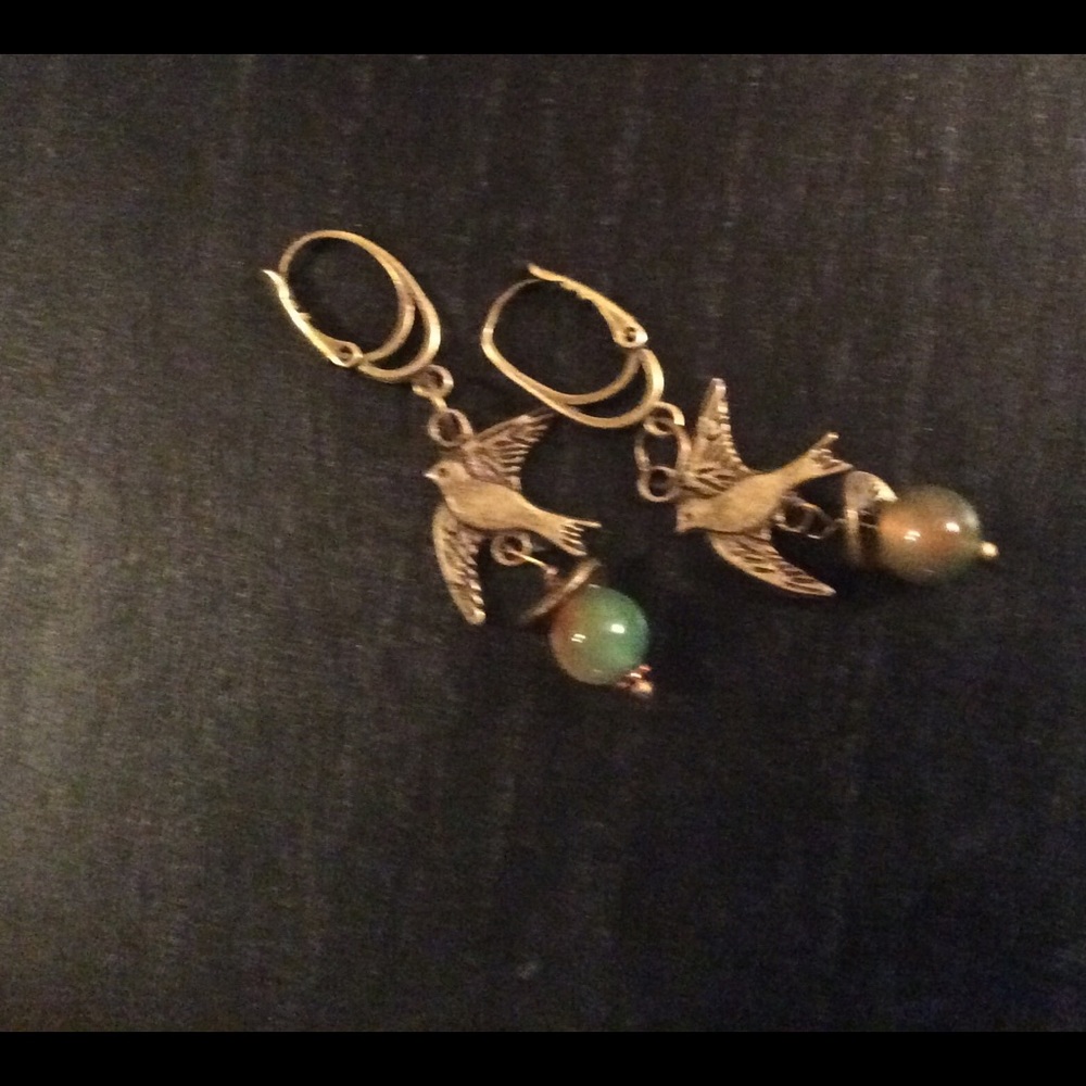 Brass agate Earrings